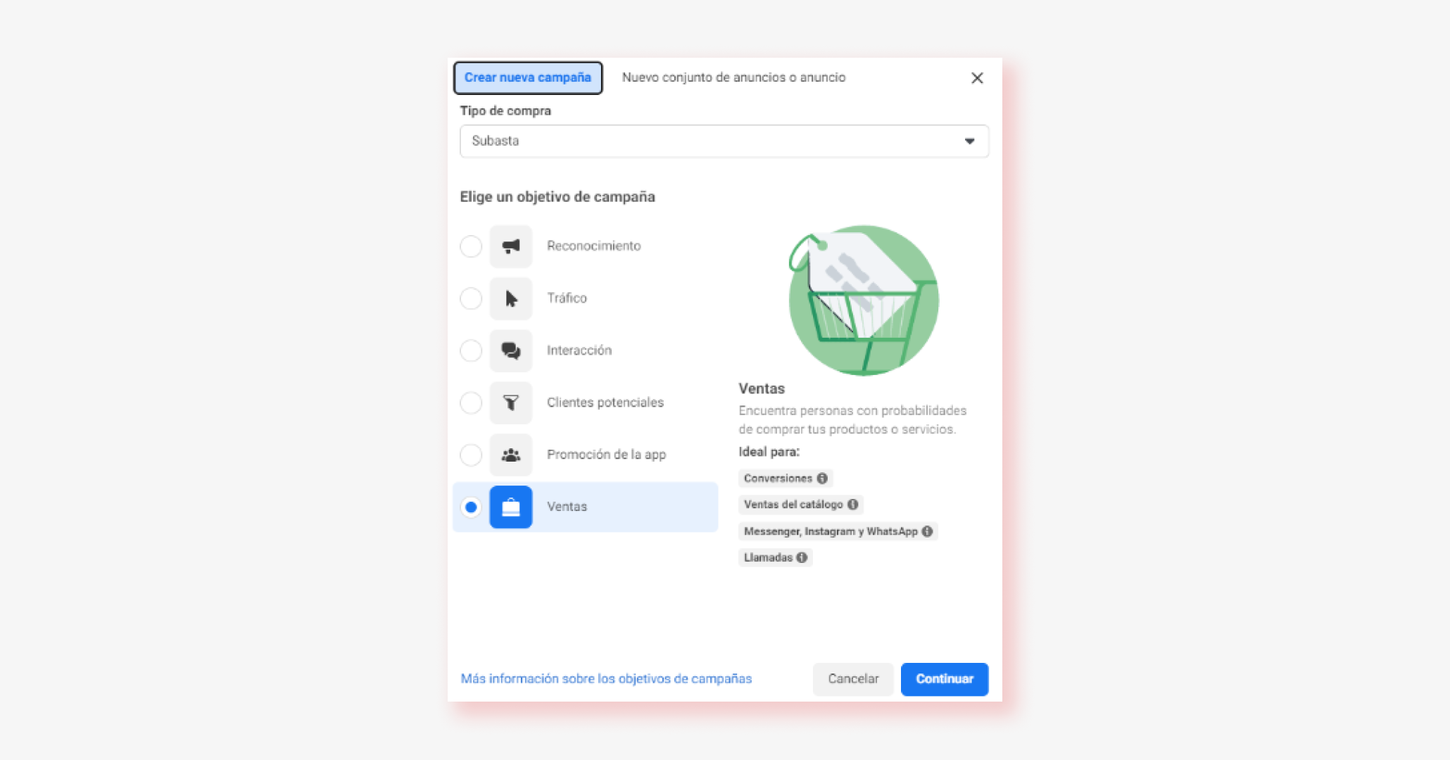 objetivo de campaña advantage+