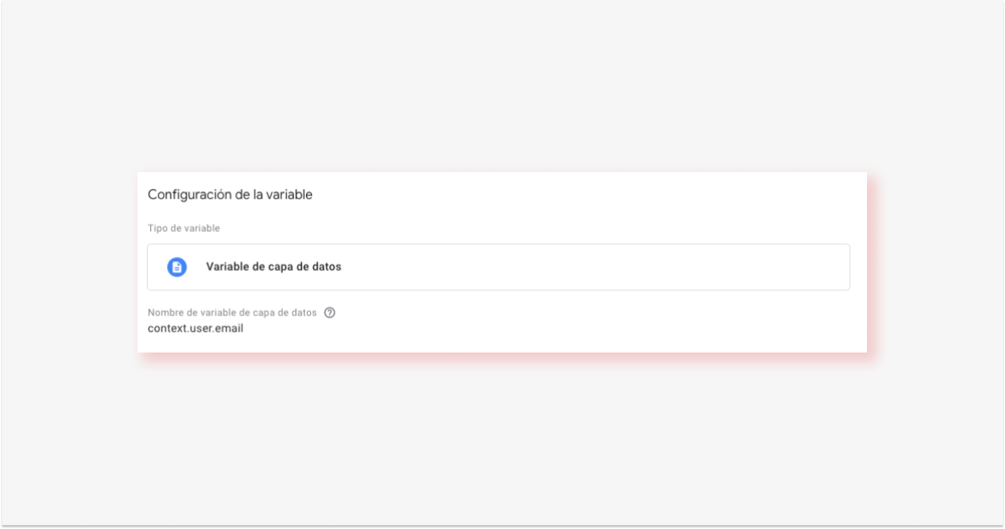creación en Google Tag Manager de variable de capa de datos para conversiones mejoradas